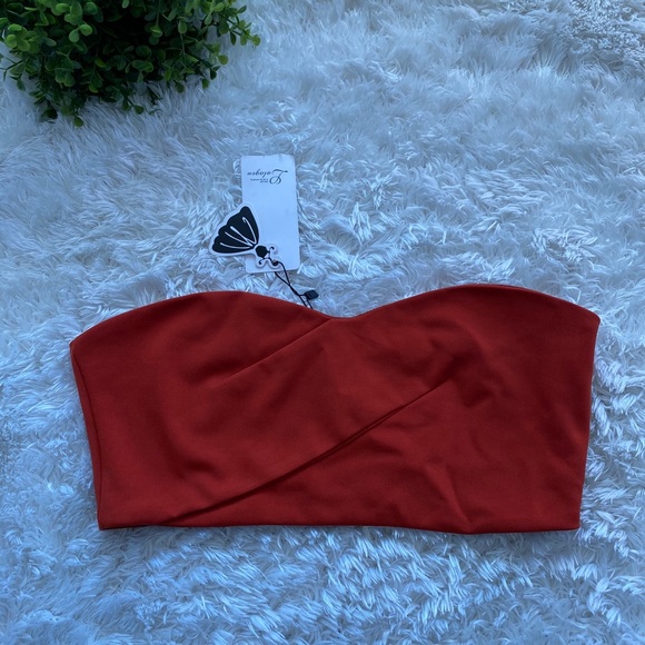 NWT Rust Chiffon Bandeau Top - Picture 1 of 6